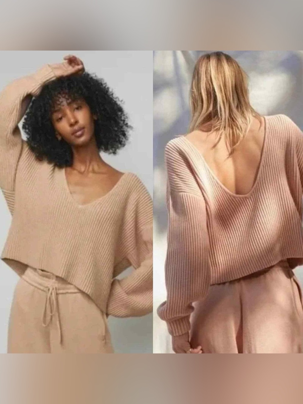 Lunya Cozy cotton silk reversible pullover otium tan sweater Size small
